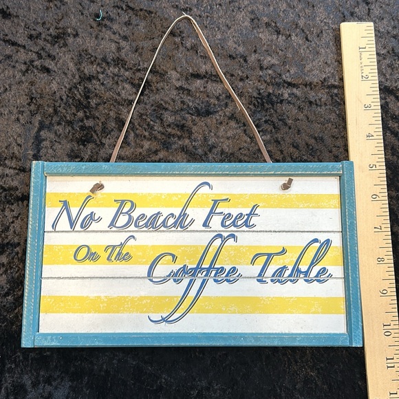 No beach feet on the coffee table wooden sign - Picture 2 of 6